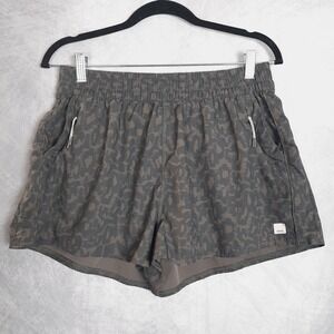 Vuori Shorts Womens XL Brown Gray Leopard Print Running Athletic Gym Workout